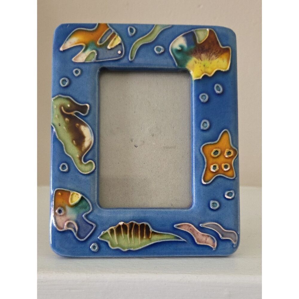 Ceramic Ocean-Themed Photo Frame
